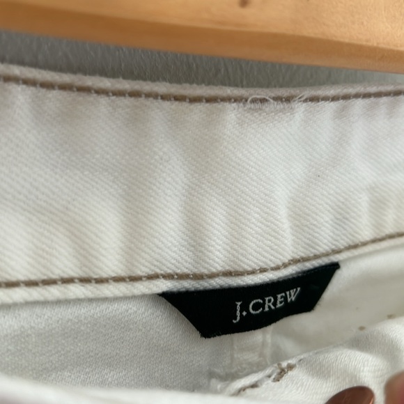 J. Crew White Denim Mini Skirt Size 8 Vintage Y2K distressed grunge stitching - Picture 2 of 7
